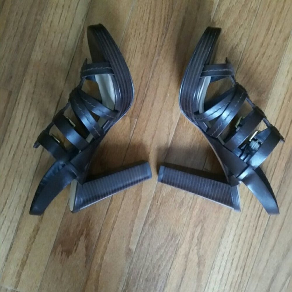 COACH WOMEN Shoes High Heel Strap brown Sandal 9 - Picture 5 of 6